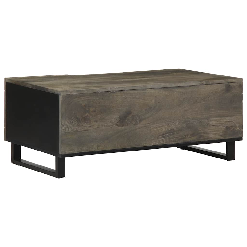 vidaXL Mesa de centro madera maciza de mango negra 100x54x40 cm