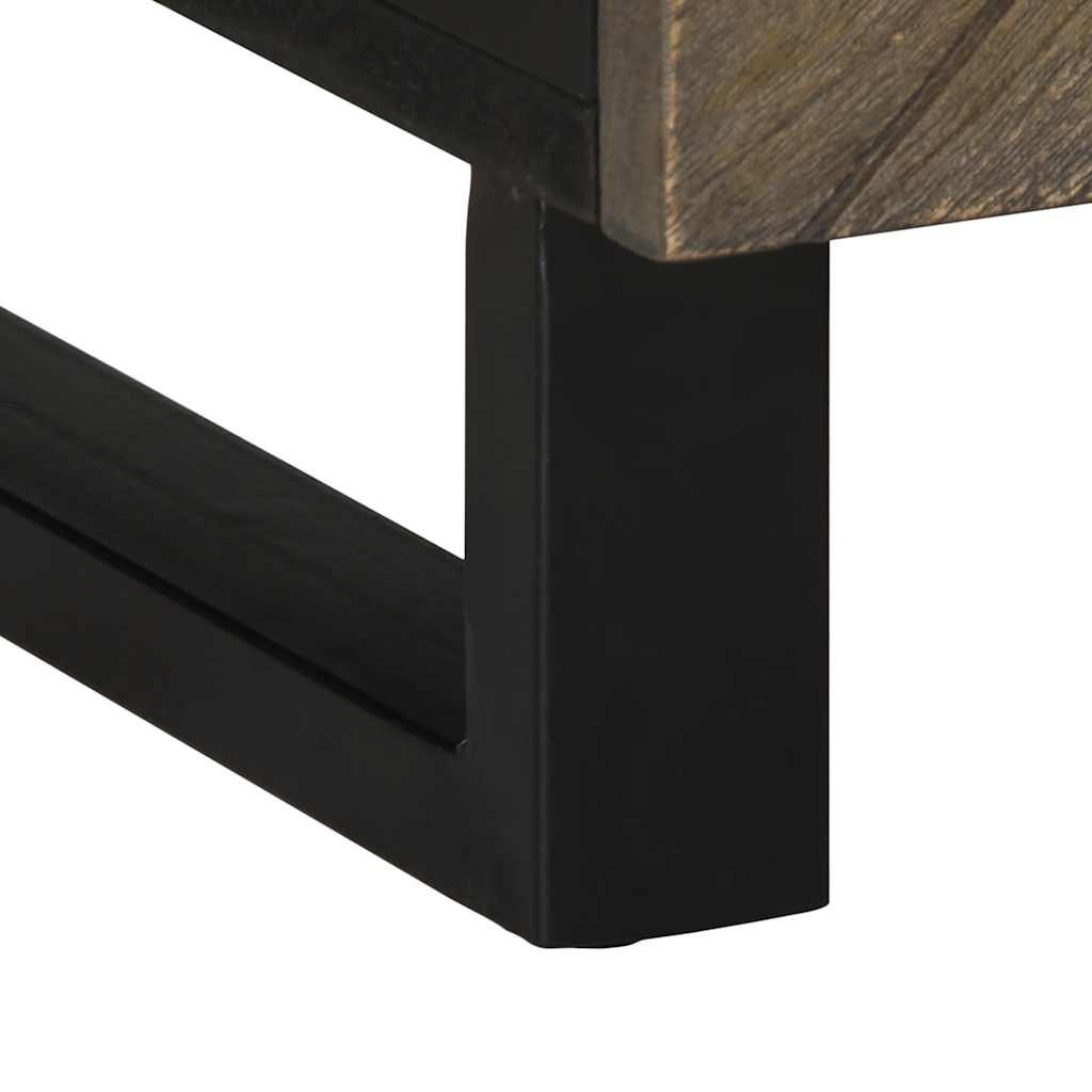 vidaXL Mesa de centro madera maciza de mango negra 100x54x40 cm