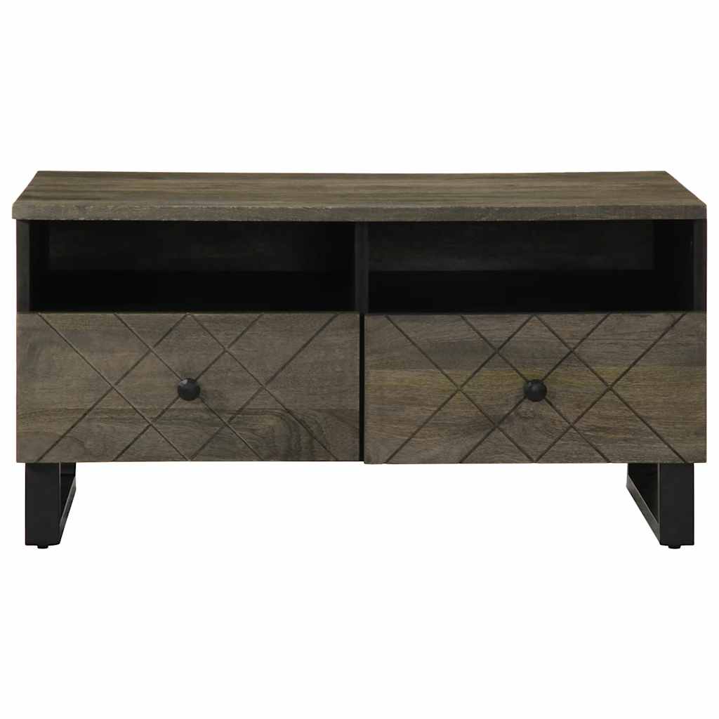 vidaXL Mesa de centro madera maciza de mango negra 80x54x40 cm