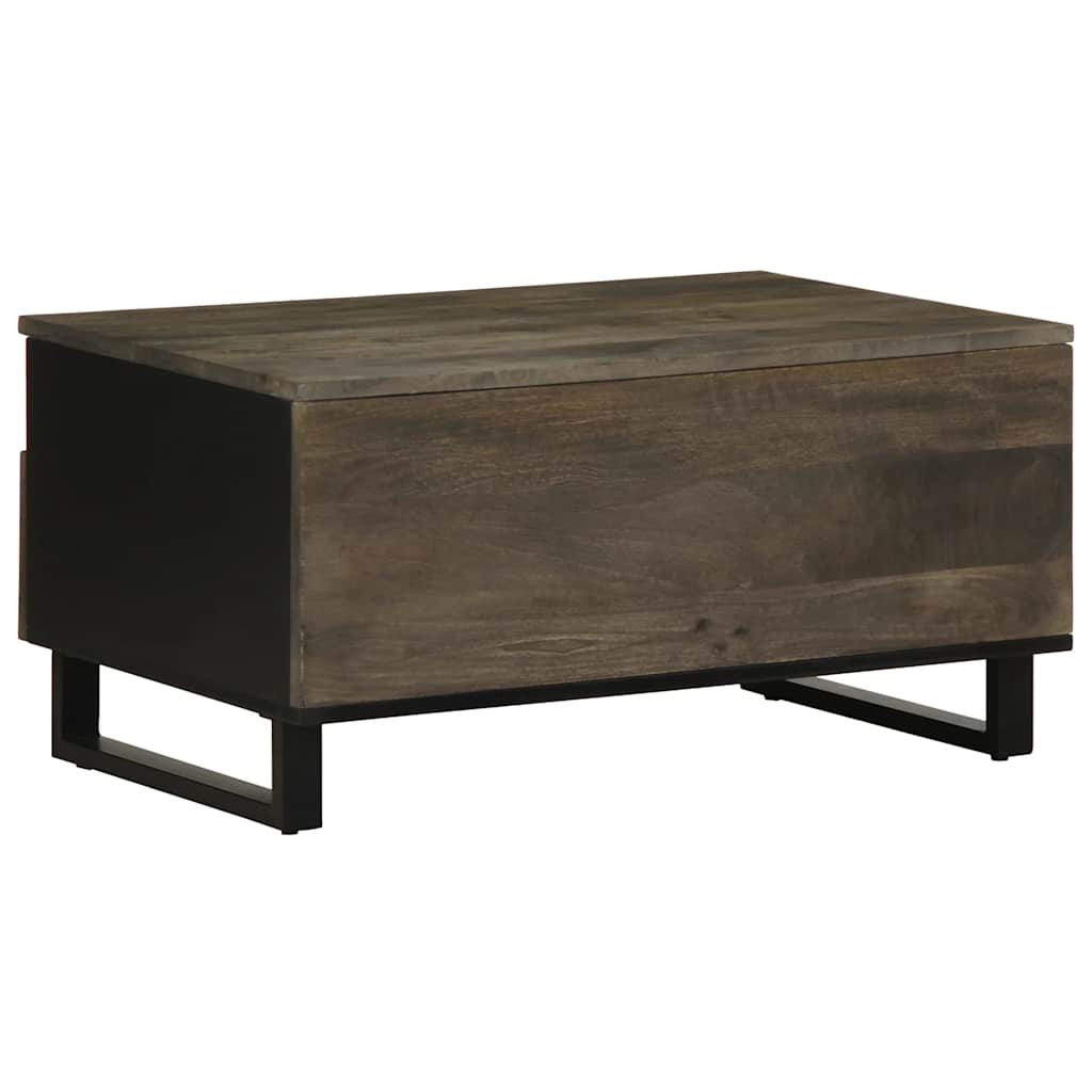 vidaXL Mesa de centro madera maciza de mango negra 80x54x40 cm