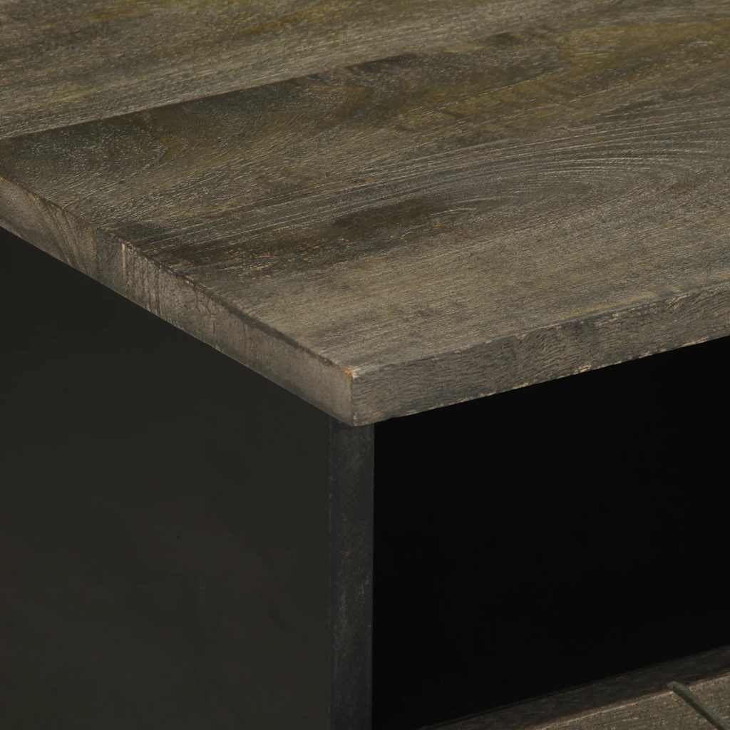 vidaXL Mesa de centro madera maciza de mango negra 80x54x40 cm