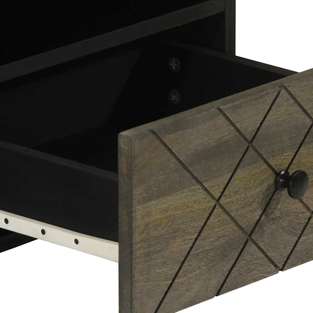 vidaXL Mesa de centro madera maciza de mango negra 80x54x40 cm