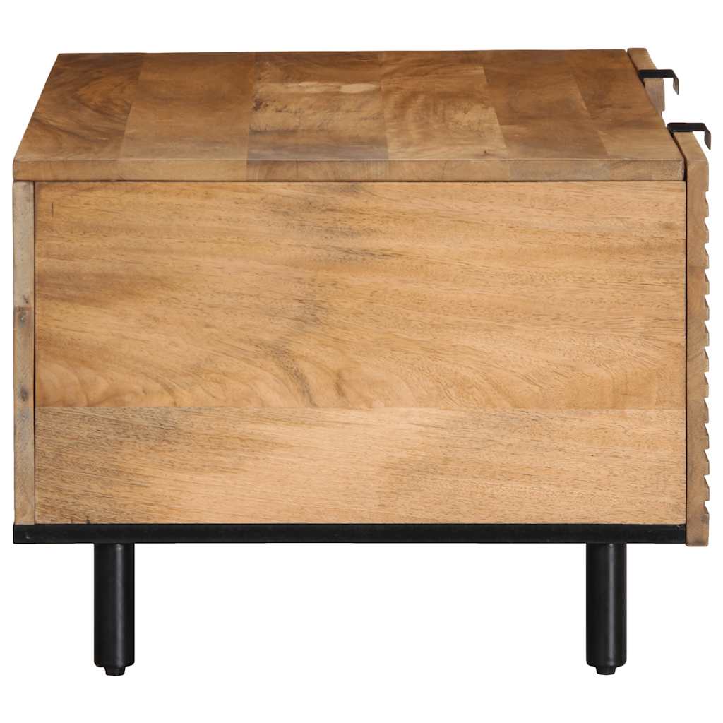 vidaXL Mesa de centro madera maciza de mango negra 100x54x40 cm marrón