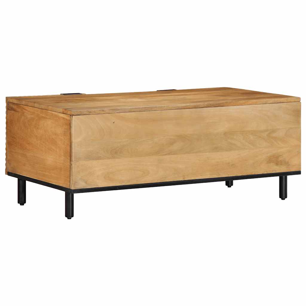 vidaXL Mesa de centro madera maciza de mango negra 100x54x40 cm marrón