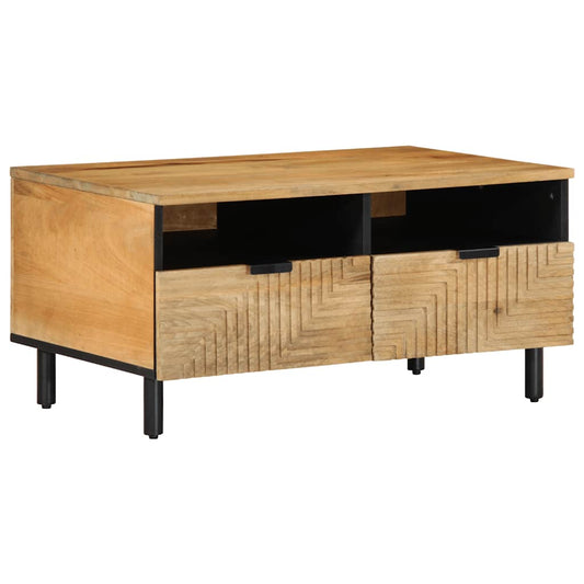 vidaXL Mesa de centro madera maciza de mango marrón 80x54x40 cm