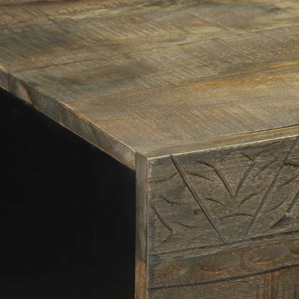 vidaXL Mesa de centro madera maciza de mango gris claro 100x54x40 cm