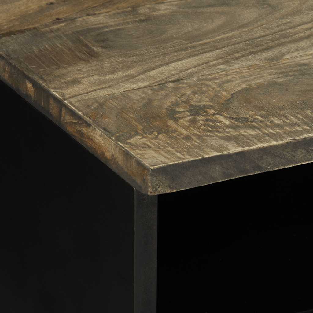 vidaXL Mesa de centro madera maciza de mango gris claro 80x54x40 cm