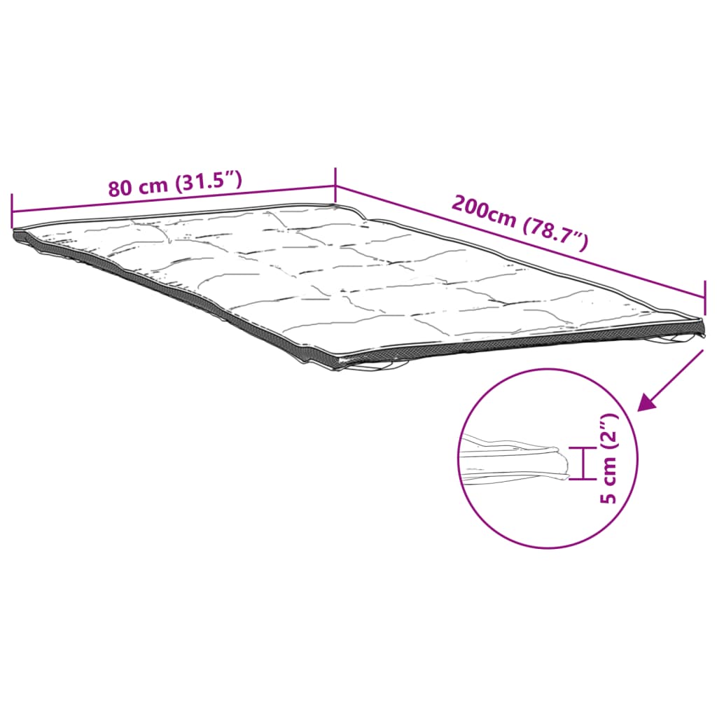 vidaXL Protector de colchón blanco 80x200 cm