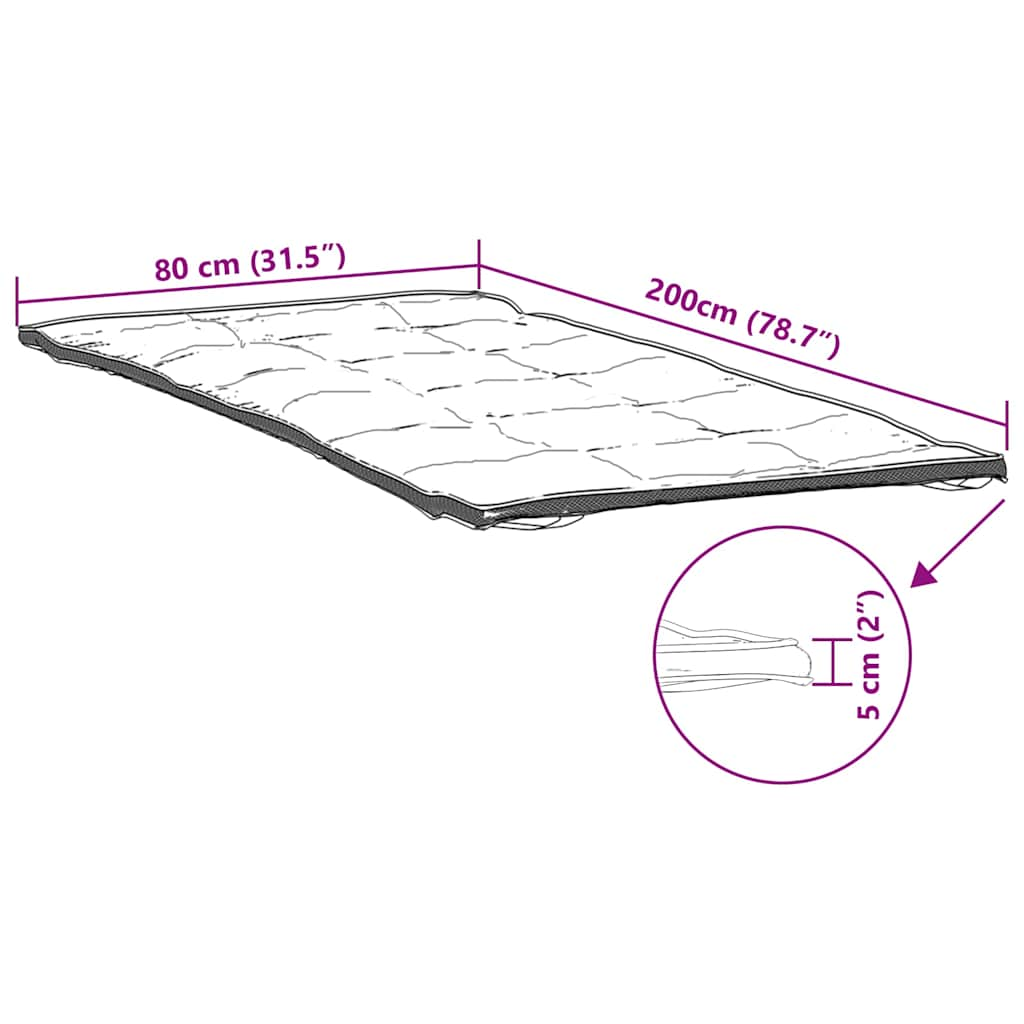 vidaXL Protector de colchón blanco 80x200 cm