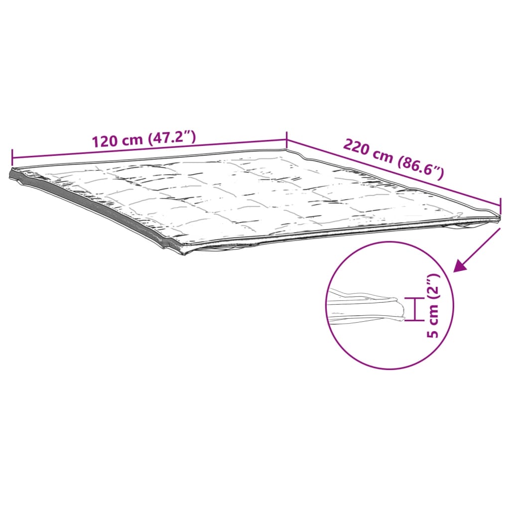 vidaXL Protector de colchón blanco 120x220 cm