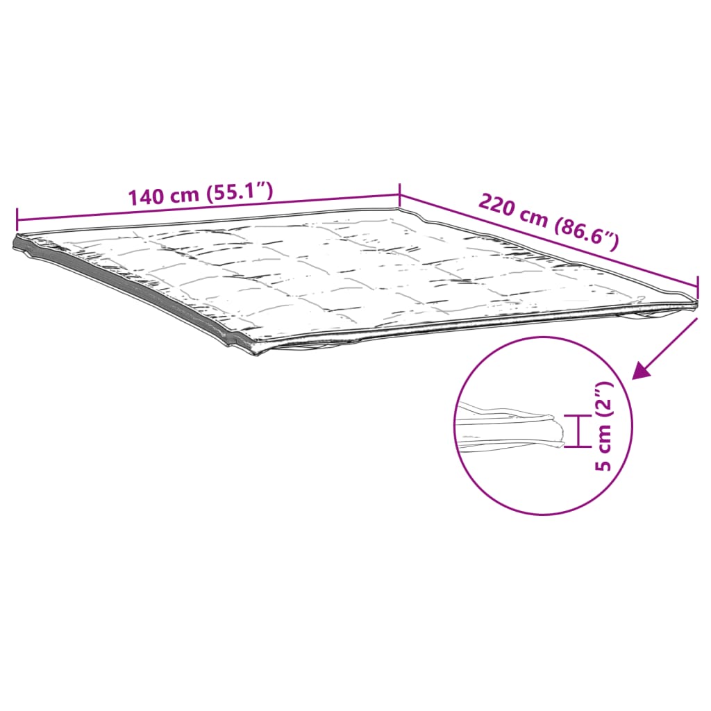 vidaXL Protector de colchón blanco 140x220 cm