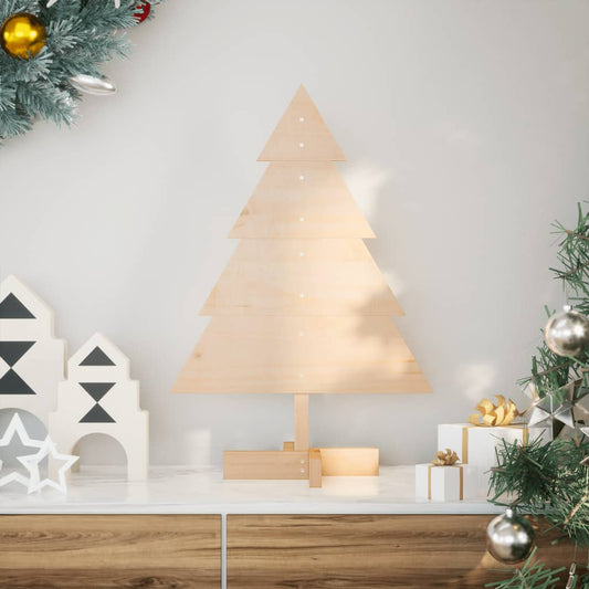 vidaXL Árbol de Navidad de adorno madera maciza 70 cm