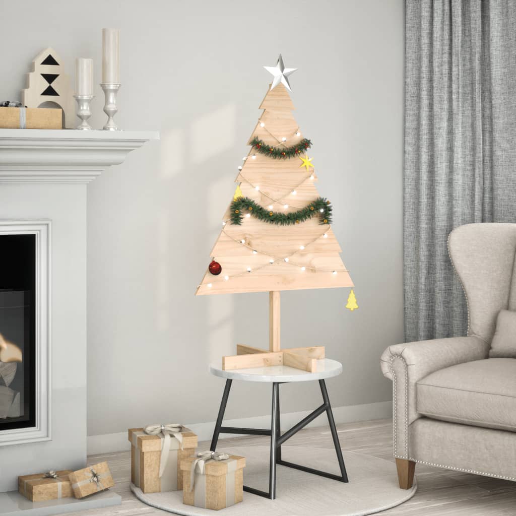 vidaXL Árbol de Navidad de adorno madera maciza 110 cm