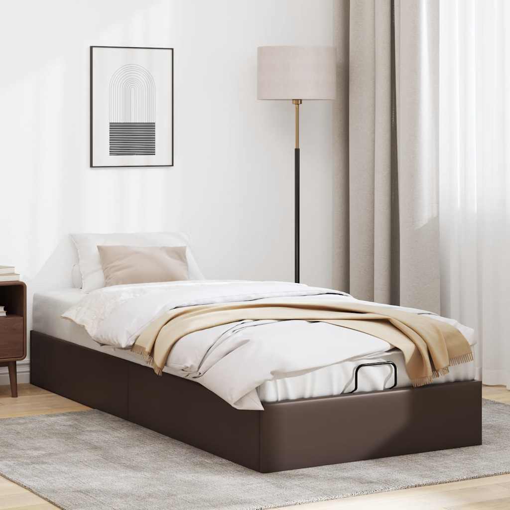 vidaXL Estructura de cama otomana sin colchón marrón 80x200 cm