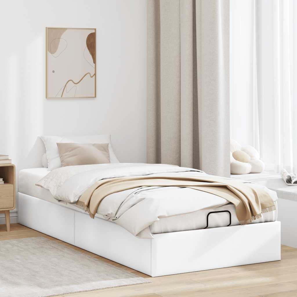 vidaXL Estructura de cama otomana sin colchón blanco 90x190 cm