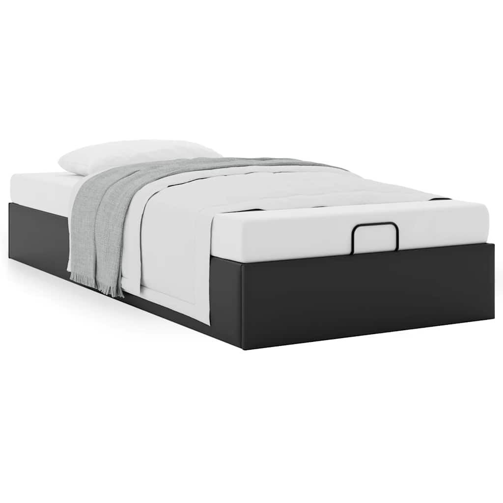 vidaXL Estructura de cama otomana sin colchón negro 90x200 cm