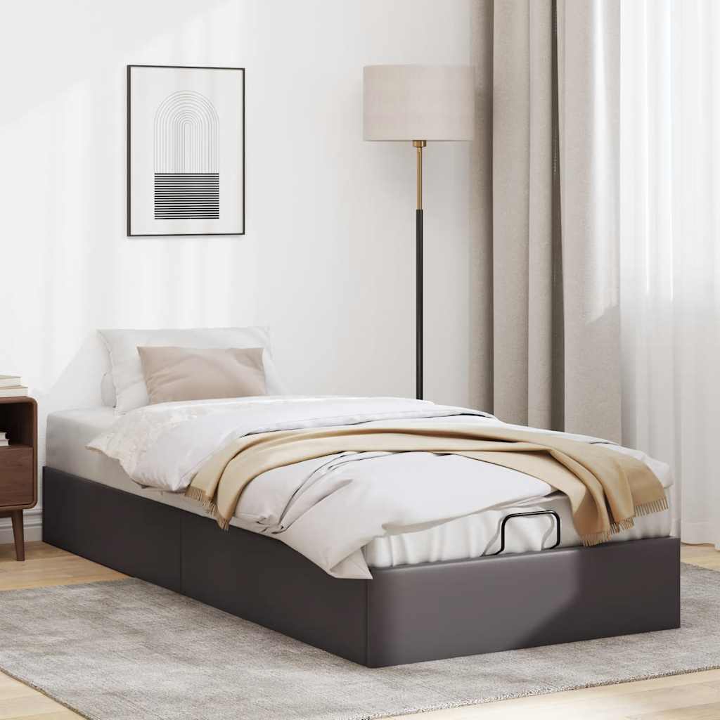 vidaXL Estructura de cama otomana sin colchón gris 90x200 cm