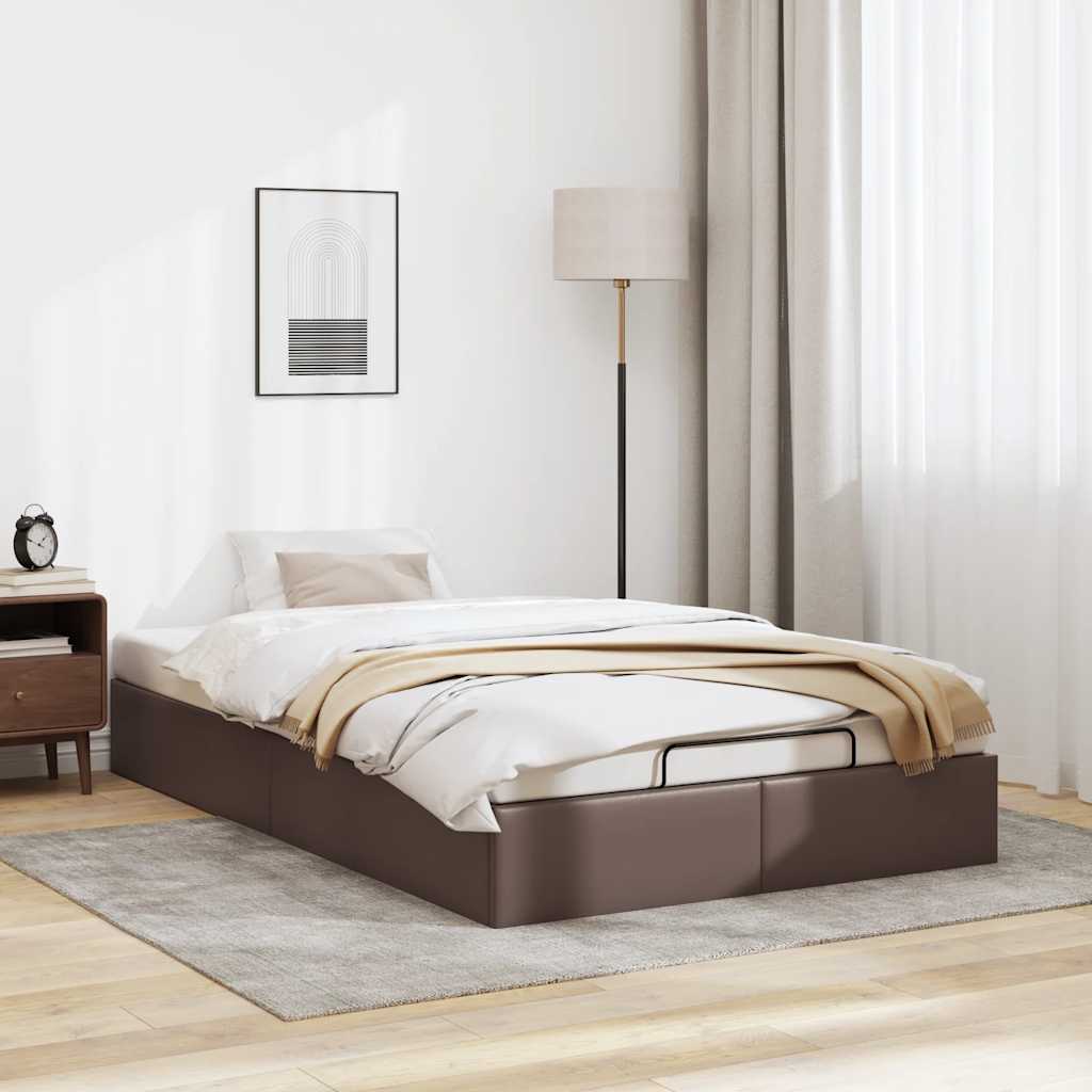 vidaXL Estructura de cama otomana sin colchón marrón 120x190 cm