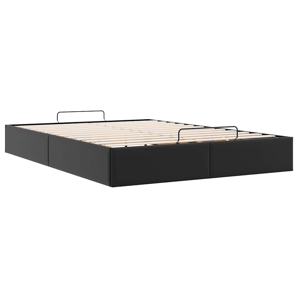 vidaXL Estructura de cama otomana sin colchón negro 140x190 cm