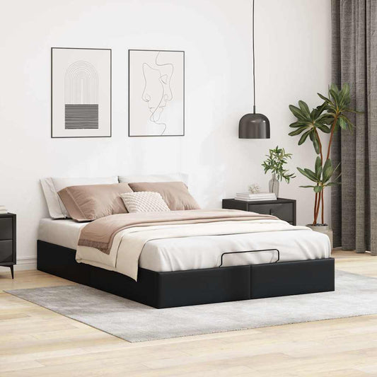 vidaXL Estructura de cama otomana sin colchón negro 140x190 cm