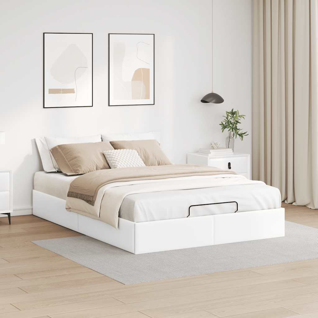 vidaXL Estructura de cama otomana sin colchón blanco 140x190cm