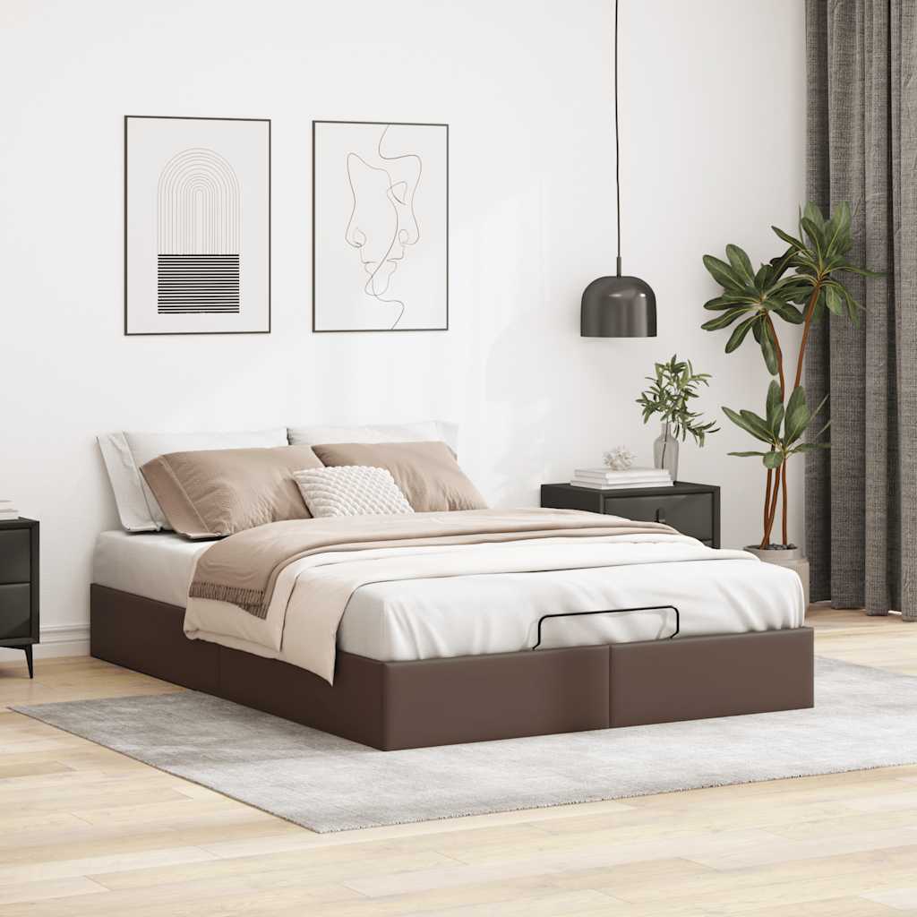 vidaXL Estructura de cama otomana sin colchón marrón 140x190cm