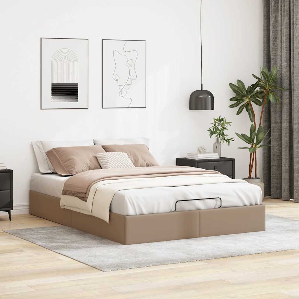 vidaXL Estructura cama otomana sin colchón 140x190 cm cappucino