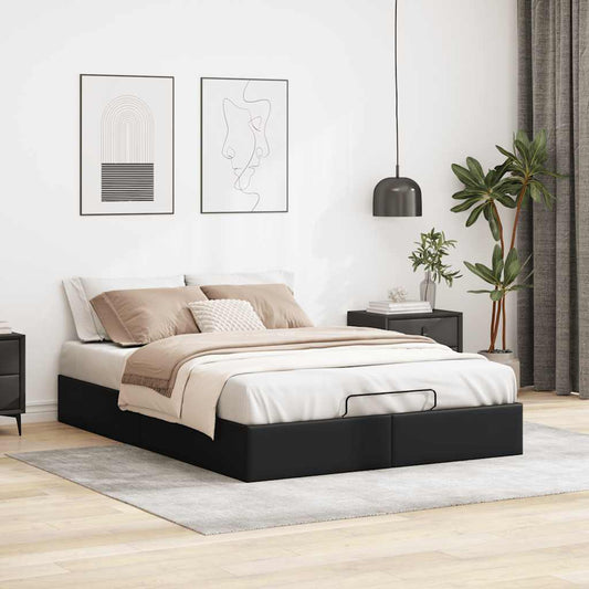 vidaXL Estructura de cama otomana sin colchón negro 140x200 cm