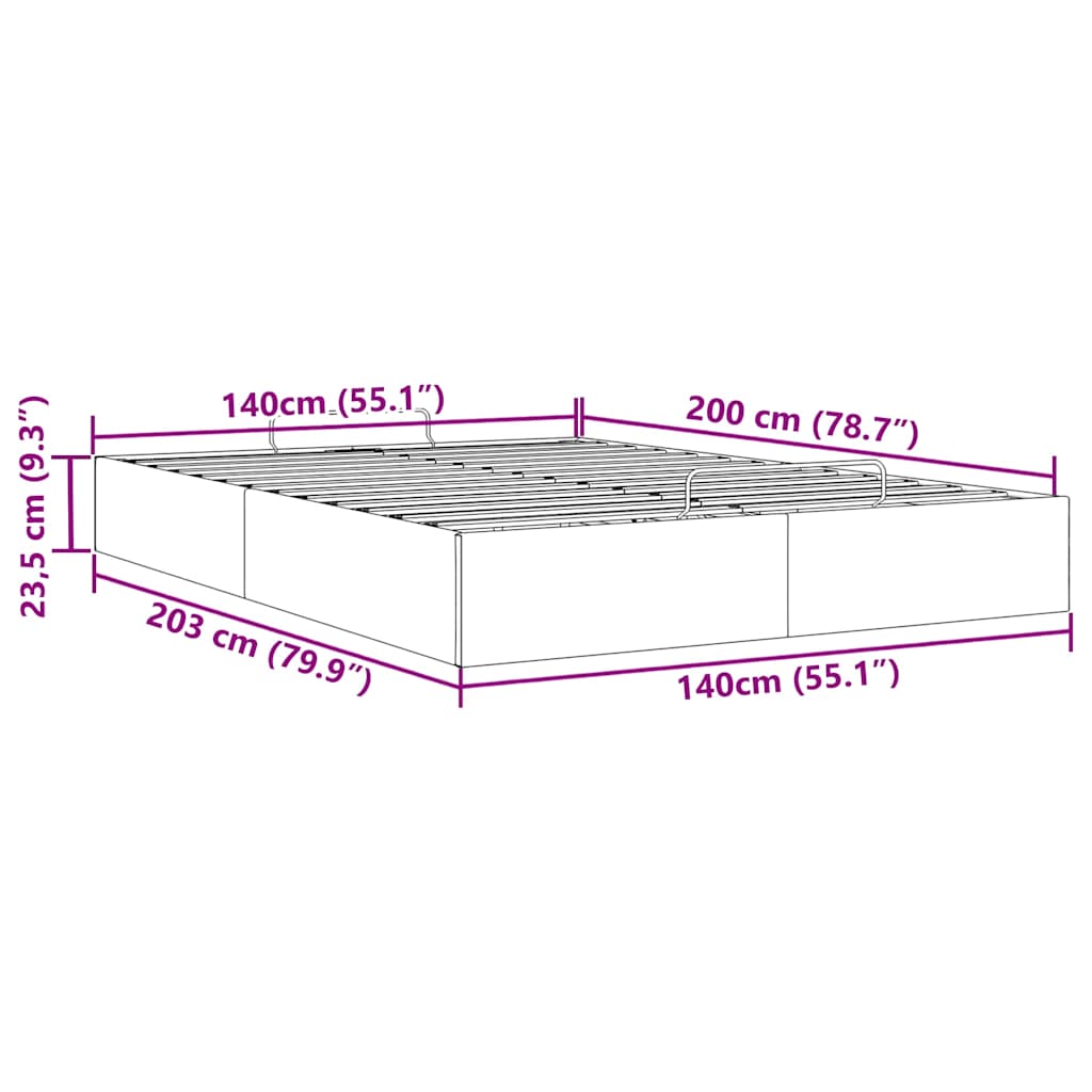 vidaXL Estructura de cama otomana sin colchón blanco 140x200cm