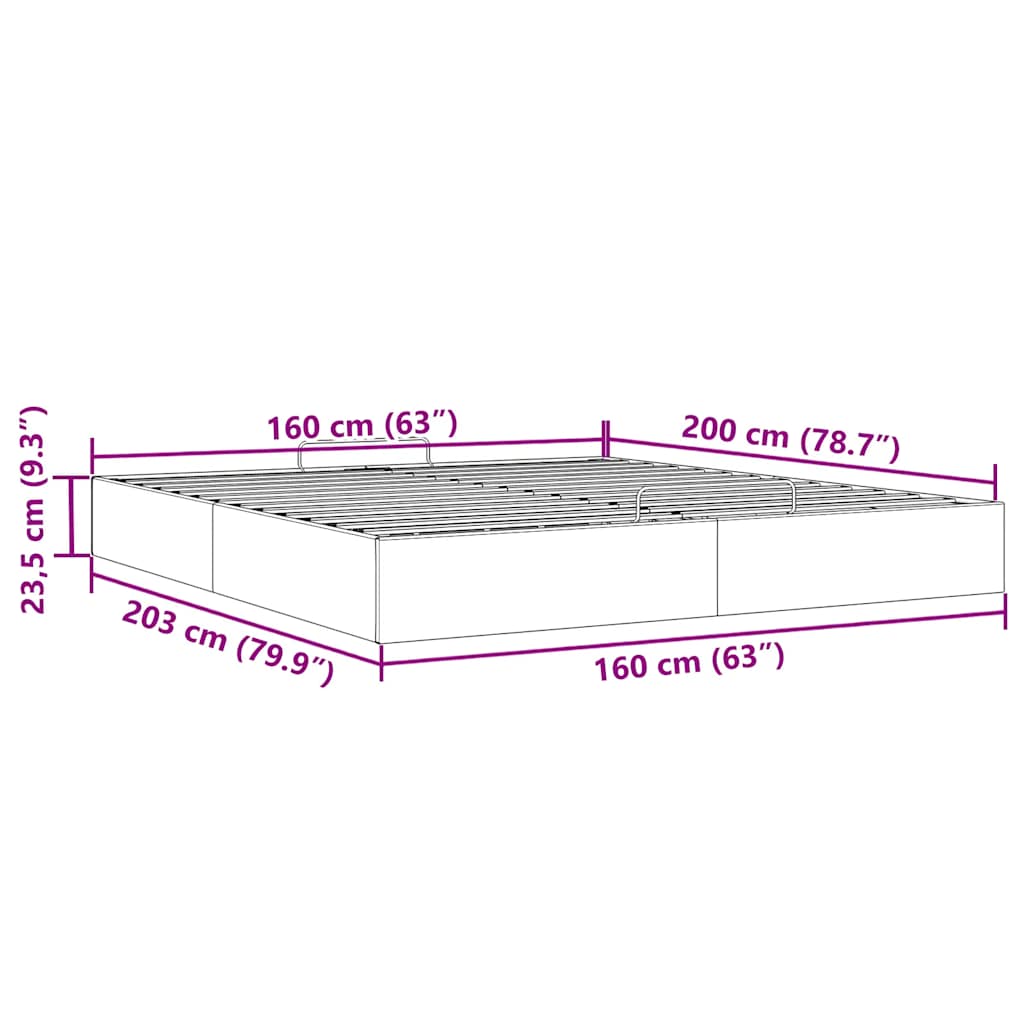 vidaXL Estructura de cama otomana sin colchón blanco 160x200cm