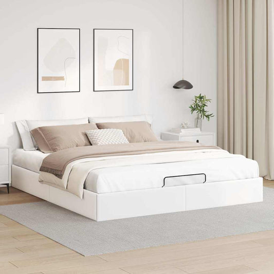 vidaXL Estructura de cama otomana sin colchón blanco 160x200cm