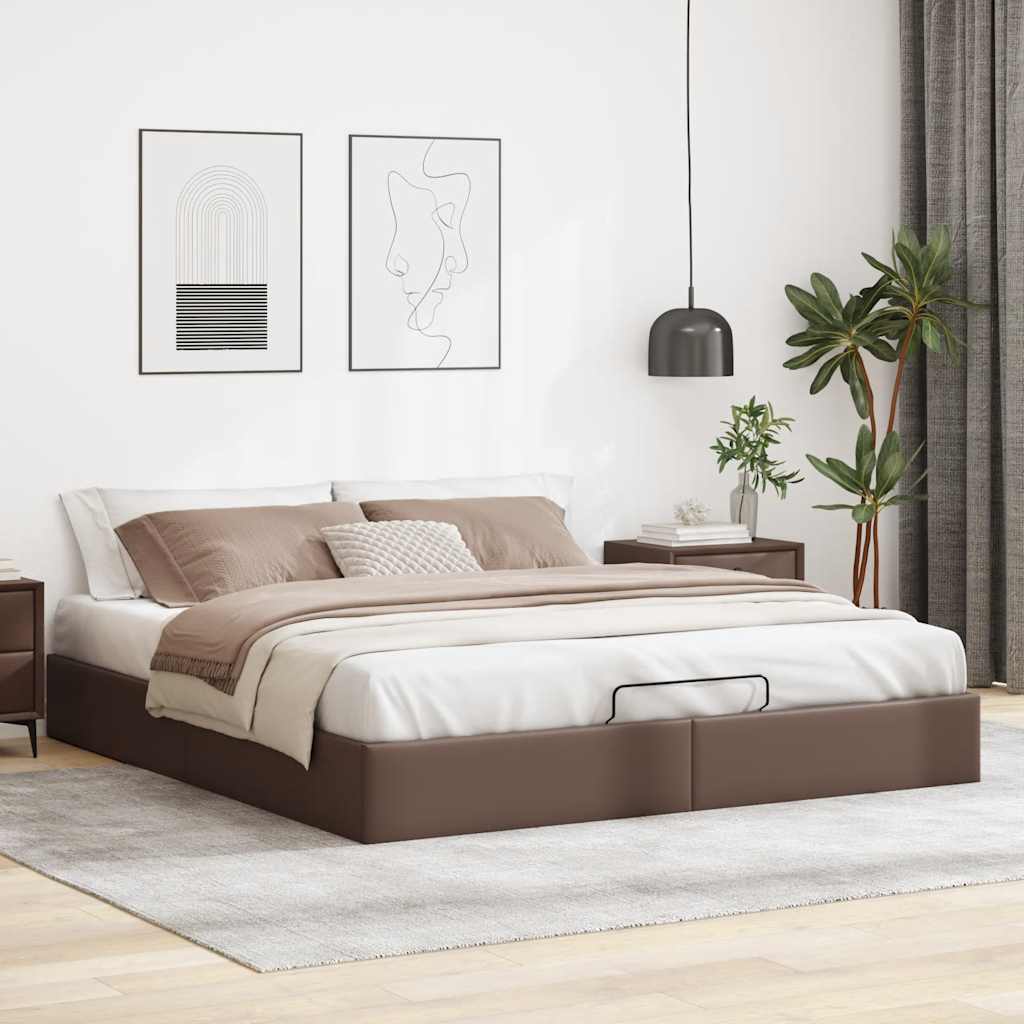 vidaXL Estructura de cama otomana sin colchón marrón 160x200cm