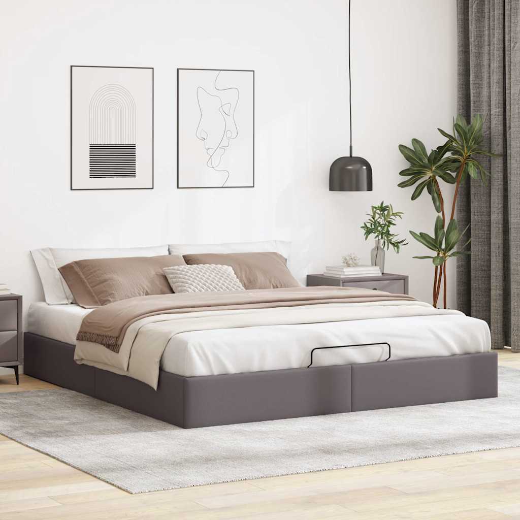 vidaXL Estructura de cama otomana sin colchón gris 160x200 cm