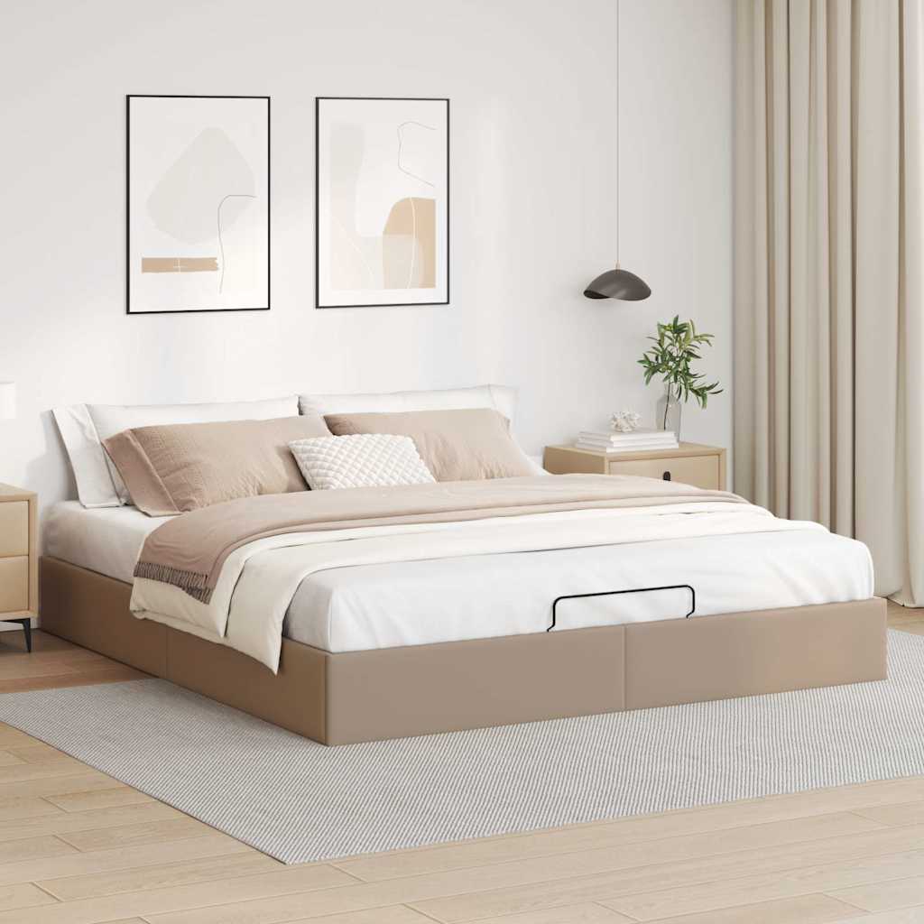 vidaXL Estructura cama otomana sin colchón cappucino 160x200 cm