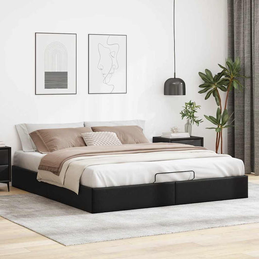 vidaXL Estructura de cama otomana sin colchón negro 180x200 cm