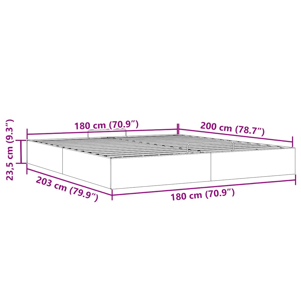 vidaXL Estructura de cama otomana sin colchón blanco 180x200cm