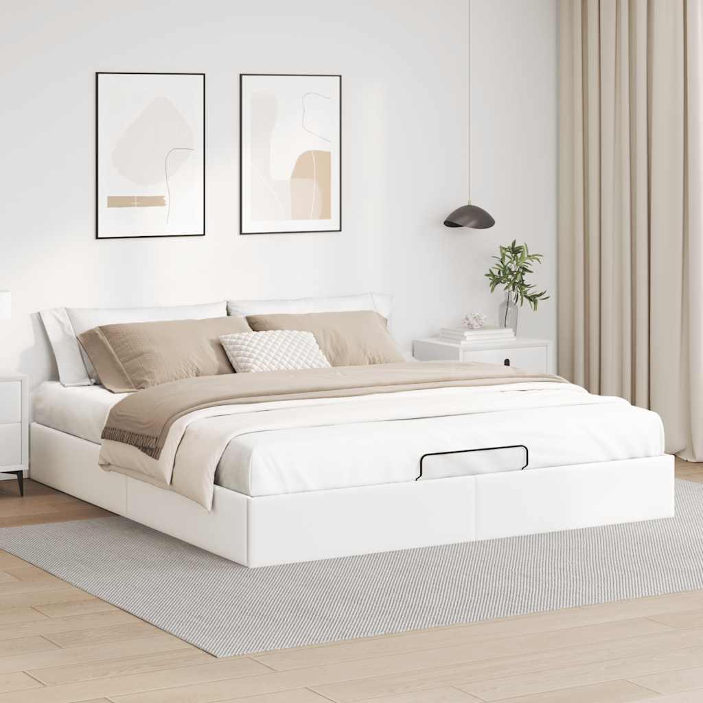 vidaXL Estructura de cama otomana sin colchón blanco 180x200cm