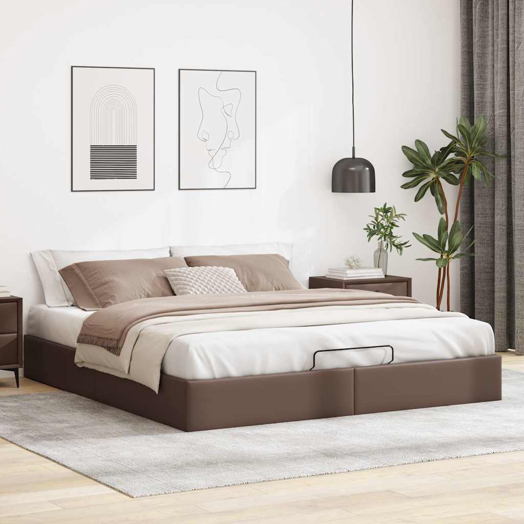 vidaXL Estructura de cama otomana sin colchón marrón 180x200cm