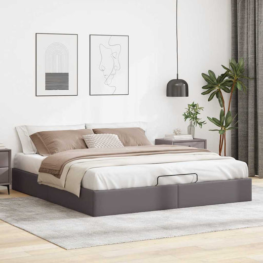 vidaXL Estructura de cama otomana sin colchón gris 200x200 cm