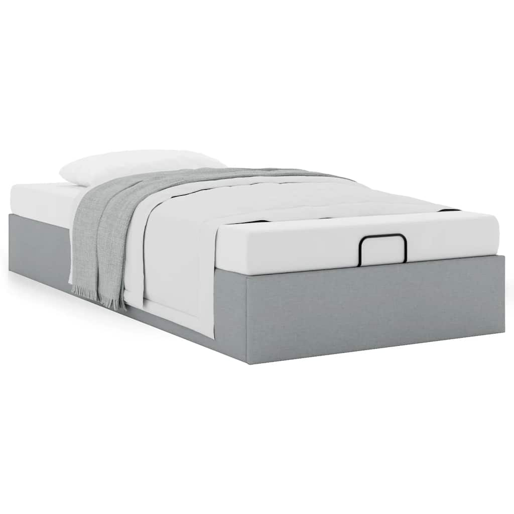 vidaXL Estructura de cama otomana sin colchón tela gris claro 80x200cm