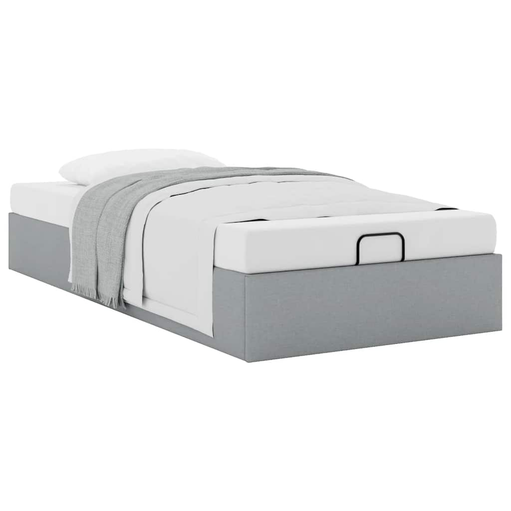 vidaXL Estructura de cama otomana sin colchón tela gris claro 80x200cm