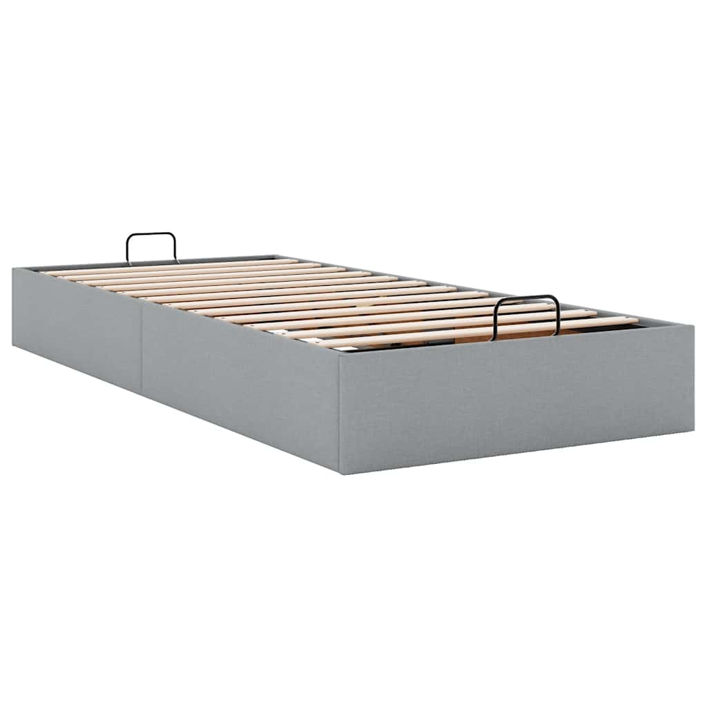 vidaXL Estructura de cama otomana sin colchón tela gris claro 80x200cm