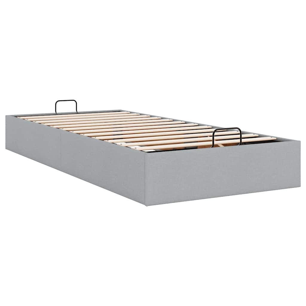 vidaXL Estructura de cama otomana sin colchón tela gris claro 80x200cm