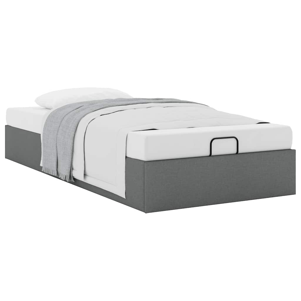 vidaXL Estructura cama otomana sin colchón tela gris oscuro 80x200cm