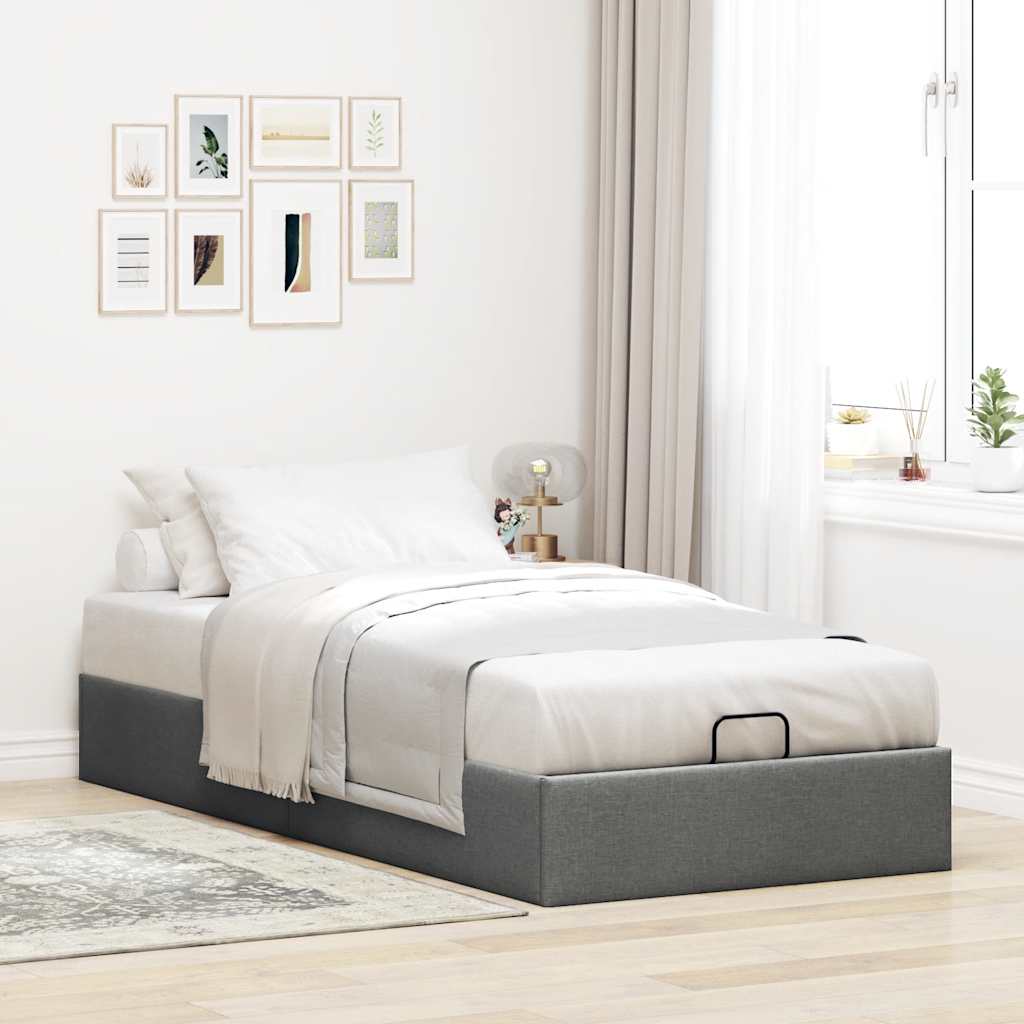 vidaXL Estructura cama otomana sin colchón tela gris oscuro 80x200cm