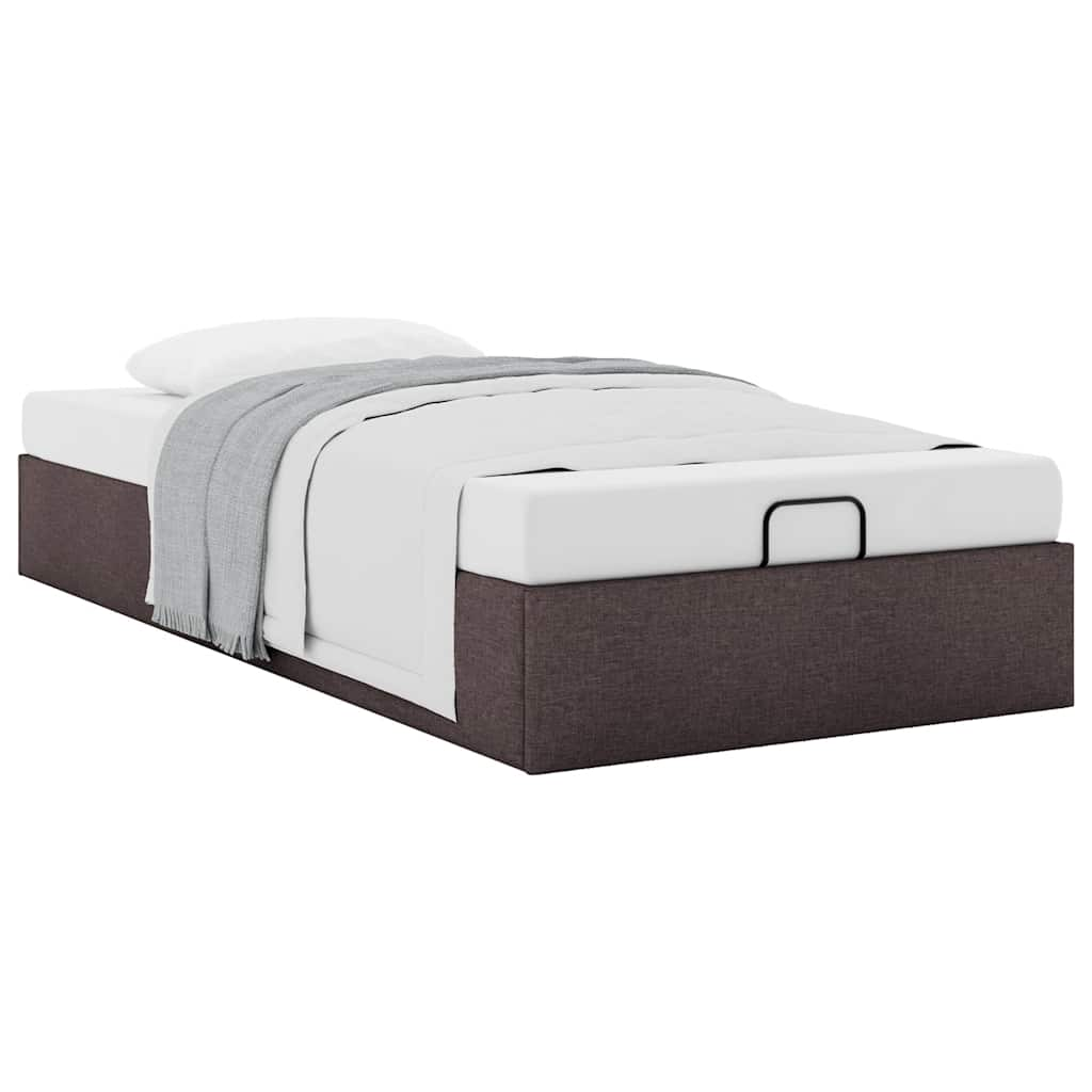 vidaXL Estructura cama otomana sin colchón tela marrón oscuro 80x200cm