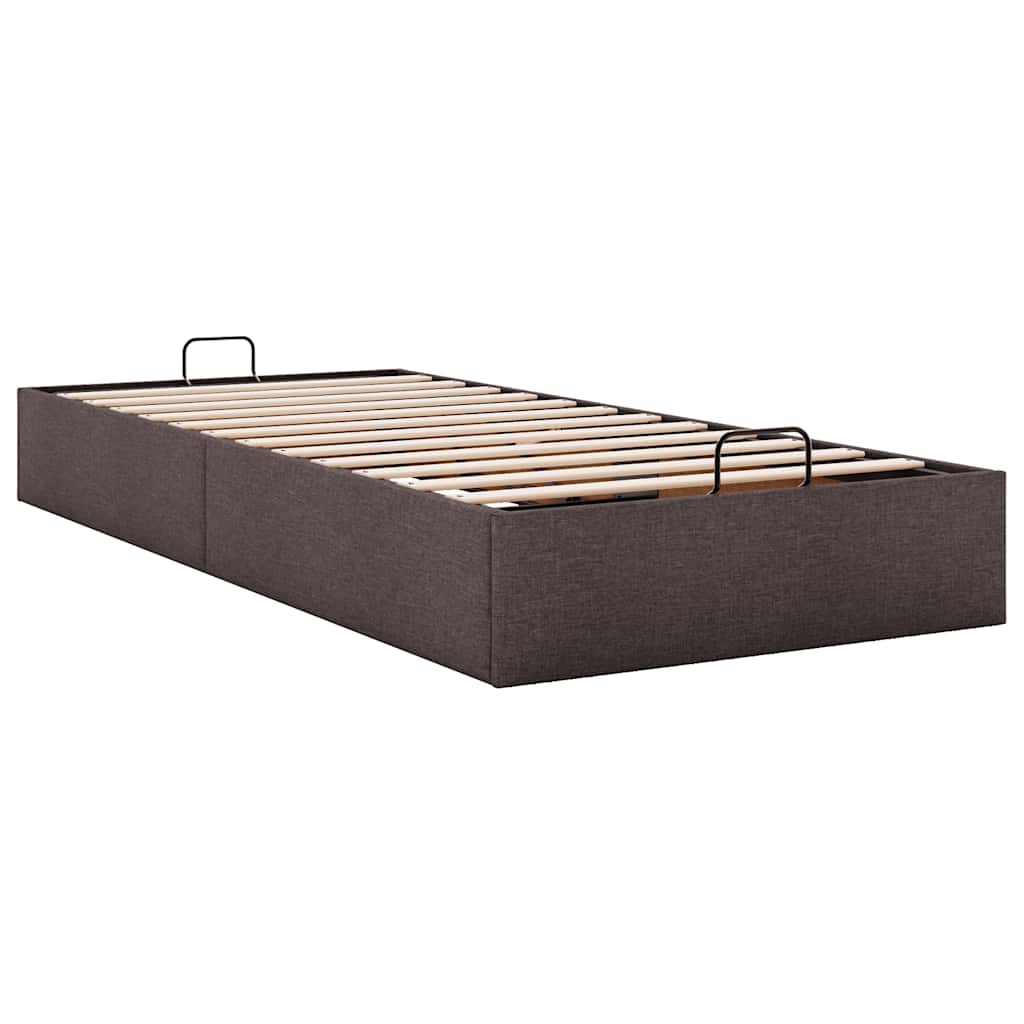 vidaXL Estructura cama otomana sin colchón tela marrón oscuro 80x200cm