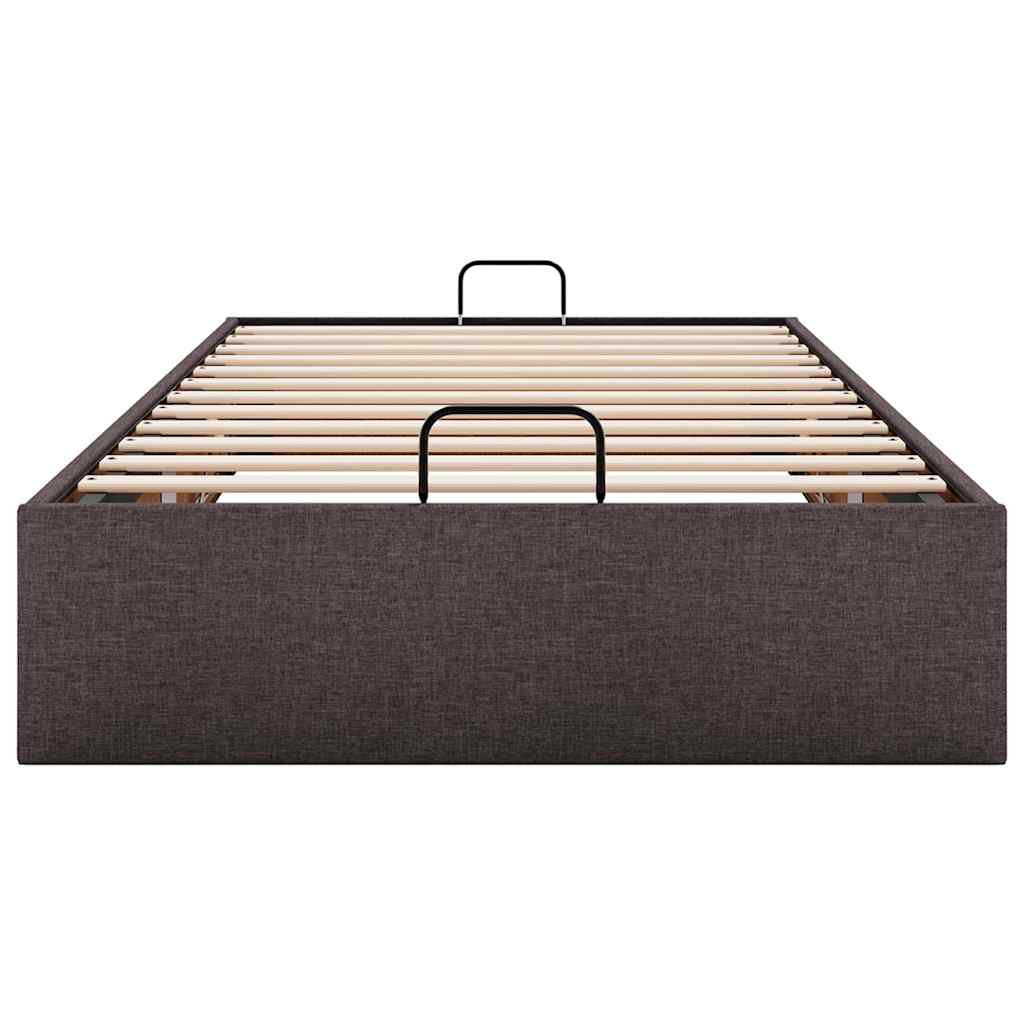 vidaXL Estructura cama otomana sin colchón tela marrón oscuro 80x200cm