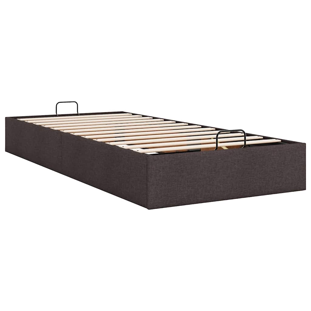 vidaXL Estructura cama otomana sin colchón tela marrón oscuro 80x200cm