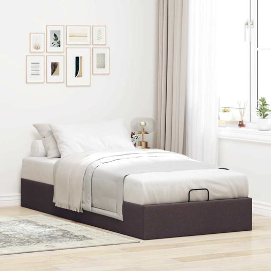 vidaXL Estructura cama otomana sin colchón tela marrón oscuro 80x200cm